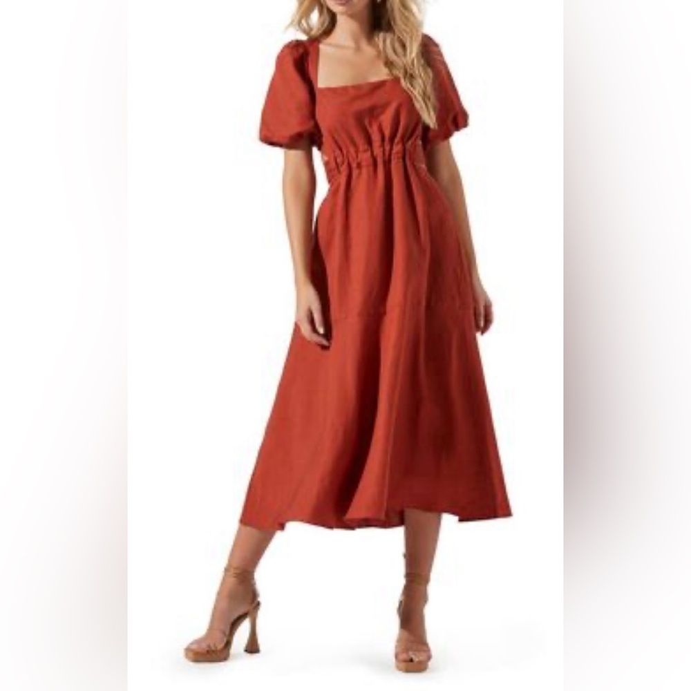 Marsala midi dress
